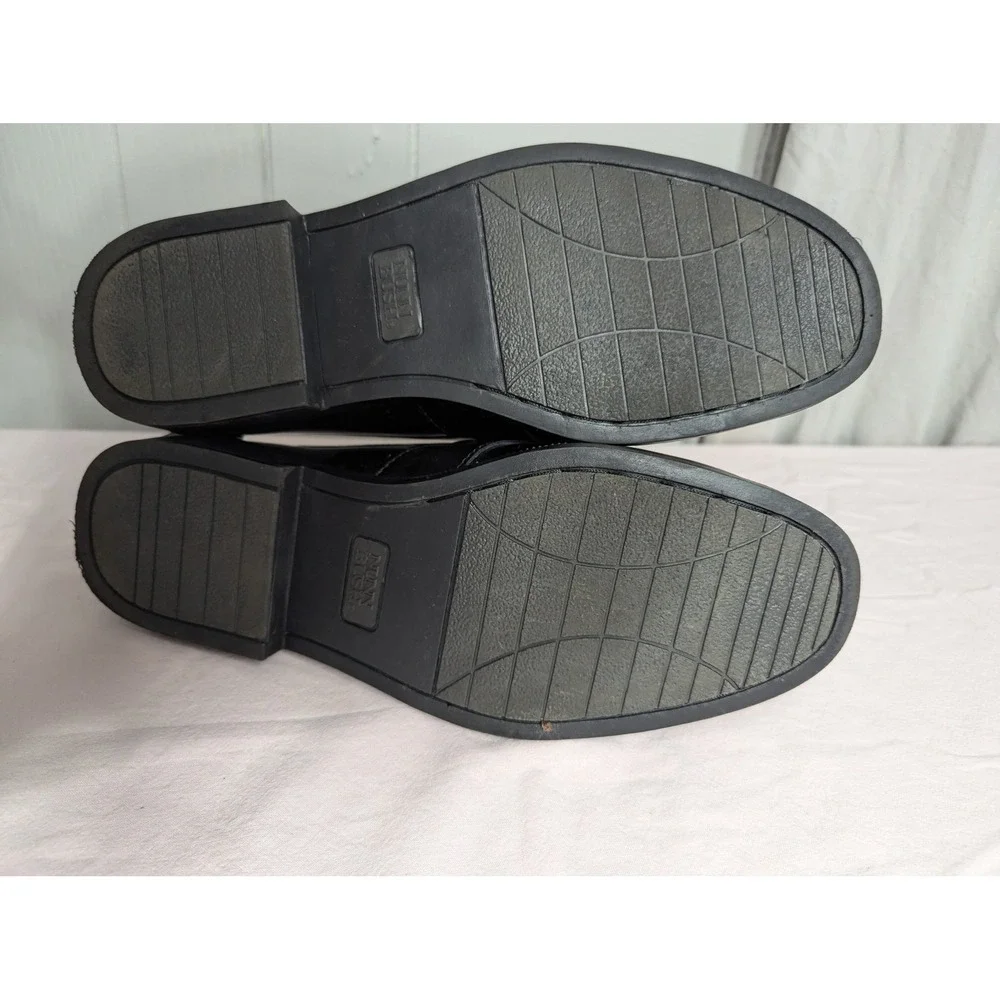 Nunn Bush mens loafers shiny black dress slide on shoes 12W leather uppers 85538